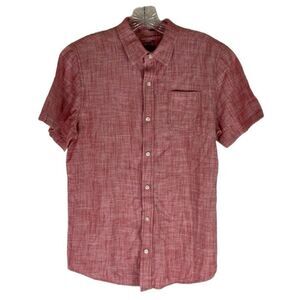 Arizona Jeans Shirt Boys Red Button Down Cotton Short Sleeve Casual Shirt XL